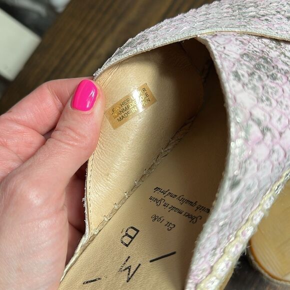 Anthropologie KMB Snake Print Espadrille Slide Sandals - Picture 8 of 14